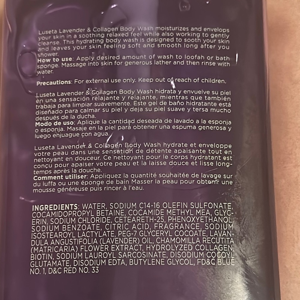 Luseta Lavender & Collagen Body Wash 33.8 fl oz - Picture 3 of 3